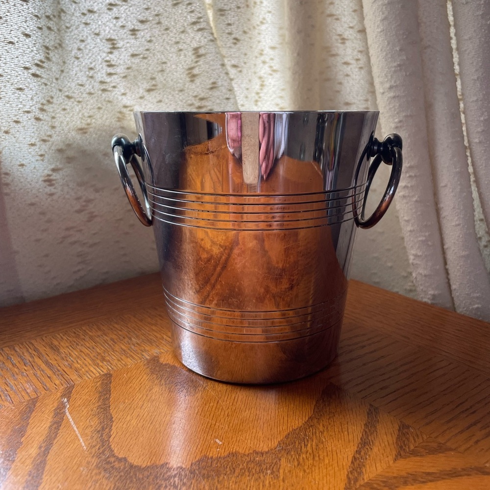 Vintage French Silver Tone Metal Champagne Bucket Knob Handles